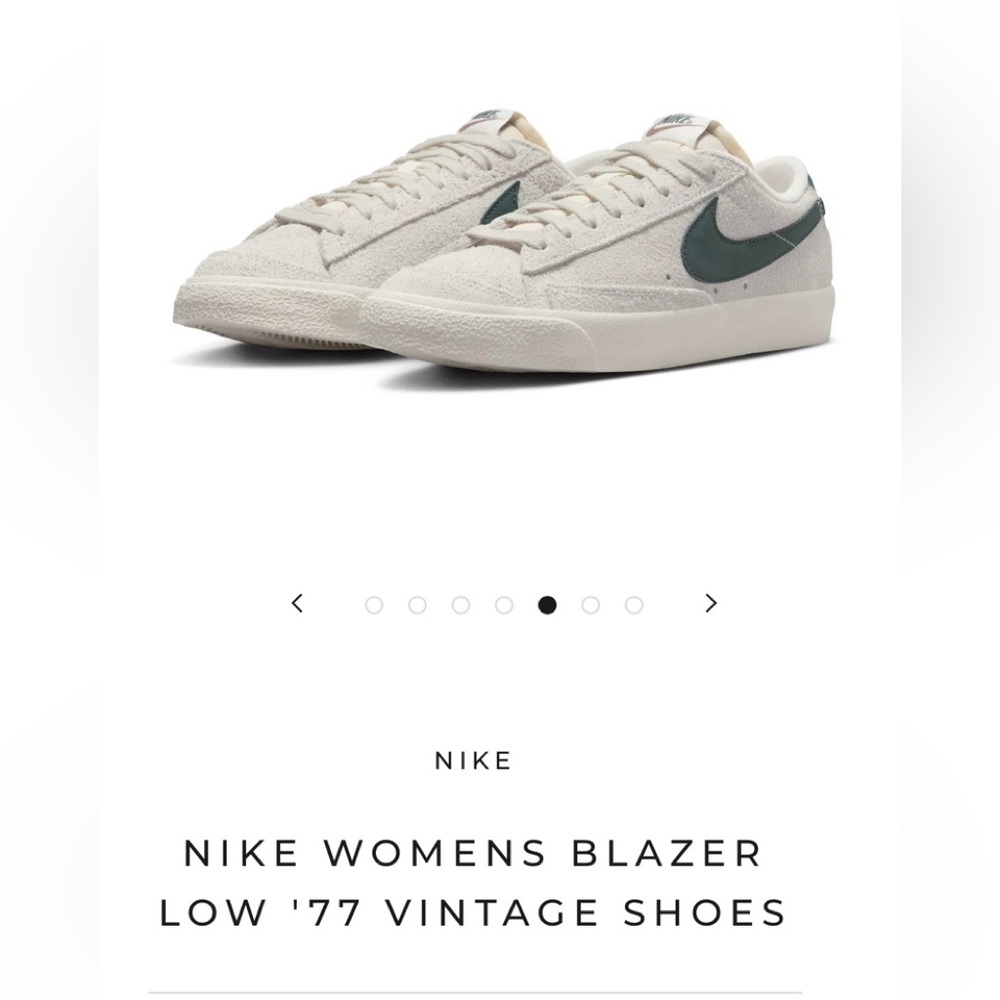 Nike Blazer Low with Cream and Green Accents